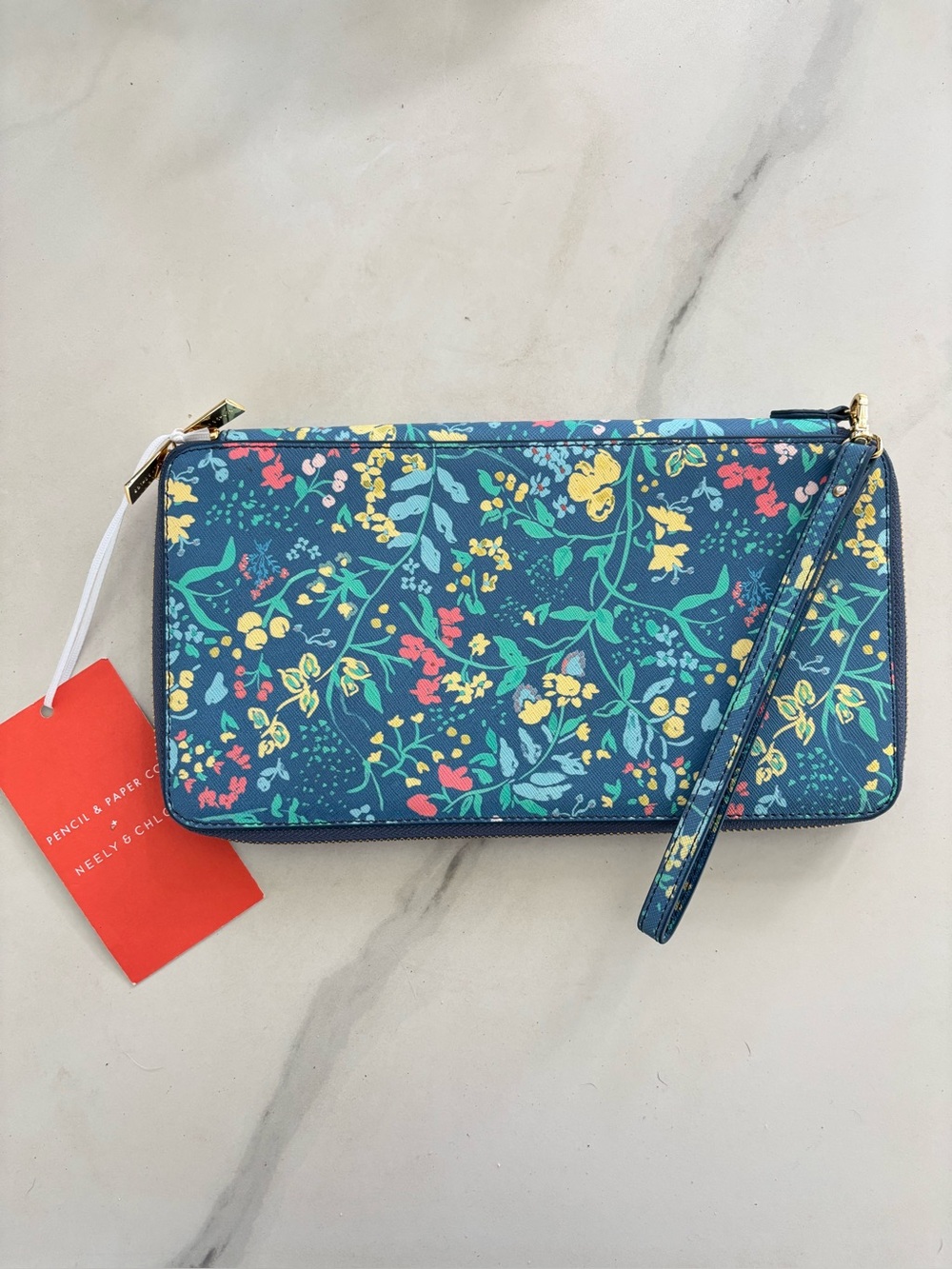 Pencil & Paper Co. x Neely & Chloe Travel Wallet Floral Leather Wristlet Clutch